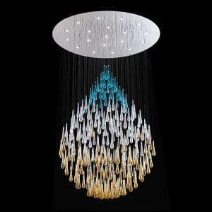 Murano glass lighting cascade chandelier, contemporary style, artwork
