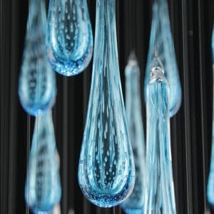 glass drops of Murano Glass form Lir cascade lighting
