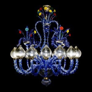 Murano glass chandelier, Rezzonico style