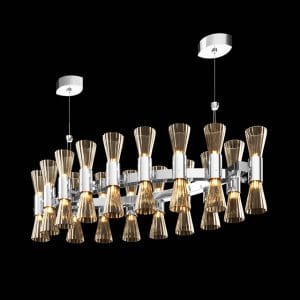Metal and Murano glass chandelier, deco style