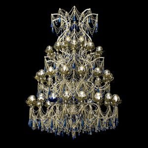 Murano glass and Swarovski® chandelier, modern Maria Theresa style