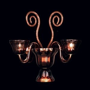 Mirrored Murano glass applique, charming contemporary style