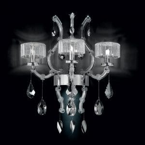 Murano glass and Swarovski crystal applique, clear contemporary style