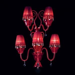 Swarovski Elements Crystals and Murano glass applique, inspired contemporary style