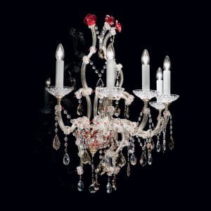 24 carats gold plated metal, Murano glass and Swarovski crystal applique, great and prestigious style