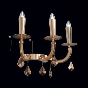Murano glass, metal and Swarovski Elements crystals applique, modern and dynamic style