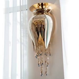 Shiny metal and Swarovski Elements chains applique, elegant style