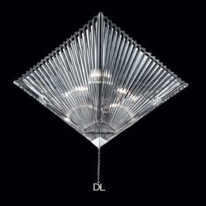 Chrome and crystal design chandelier, contemporary style