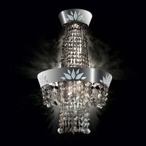 Metal and Swarovski crystal chandelier, modern empire style inspired
