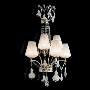 Murano glass, cut crystals and light gold finishings applique, contemporary style
