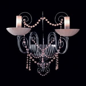 Chrome and Murano glass applique with Swarovski pearls, elegant contemporary style