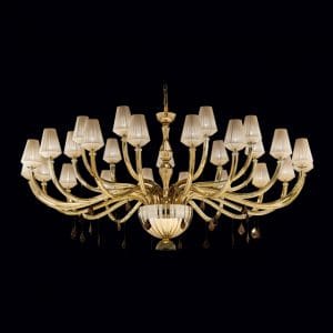 Murano mirrored glass and Swarovski crystals chandelier, modern and minimal style