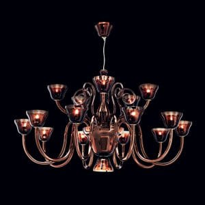 Mirrored Murano glass chandelier, charming contemporary style