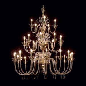 Swarovski Elements Crystals and Murano glass chandelier, inspired contemporary style