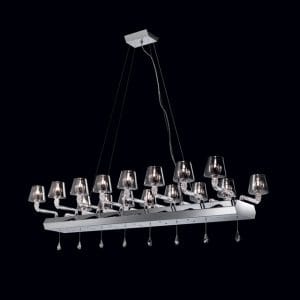 Chrome, clear crystal and Swarovski Elements chandelier, great platinum contemporary style