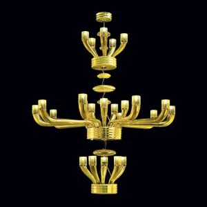 Murano mirrored glass chandelier, contemporary style