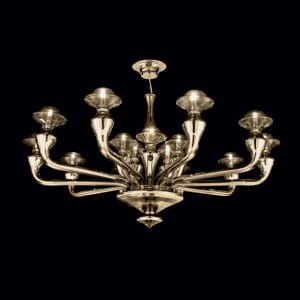 Murano mirrored glass chandelier, modern and clear style