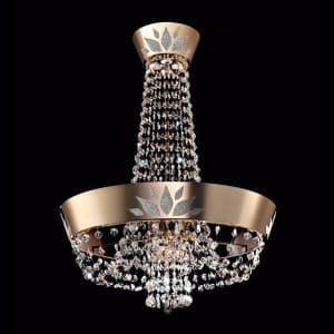 Metal and Swarovski crystal chandelier, contemporary empire style