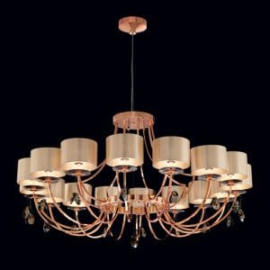 Shiny metal and Swarovski Elements crystals chandelier, modern decò style