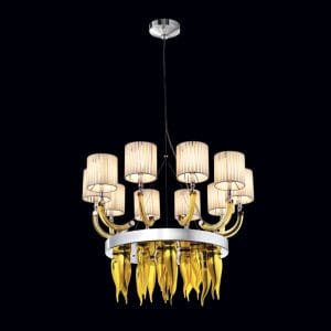 Murano glass, metal and Swarovski Elements crystals chandelier, modern concept of Maria Theresa style