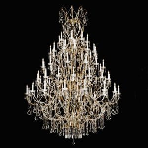 Crystal and metal chandelier, classic style
