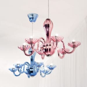 Murano mirrored glass chandelier, contemporary style