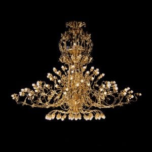 Metal fusion and crystal chandelier, prestigious classic style