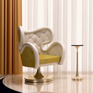 leather swivel armchair