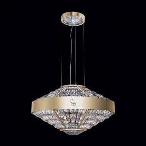 Metal, Glass and Swarovski Elements suspension chandelier, contemporary style