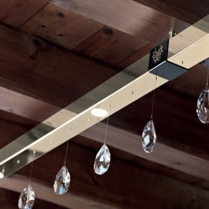 Gold plated metal and Swarovski Elements modular lighting, minimalist modern style