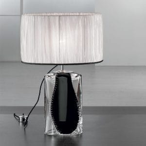 Murano and chrome table lamp, contemporary style