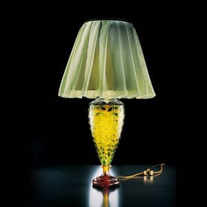 Murano glass, crystal and fabric table lamp, decorative style