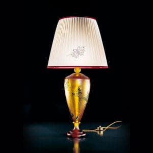 Murano glass and fabric table lamp, decorative style