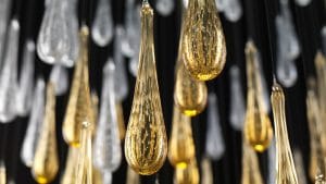 glass drops of Murano Glass form Lir cascade lighting
