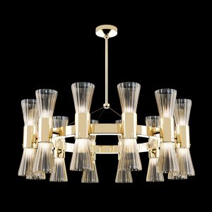 Metal and Murano glass chandelier, deco style