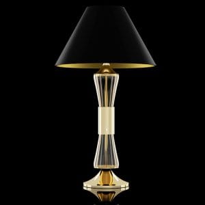Metal and Murano glass table lamp, deco style