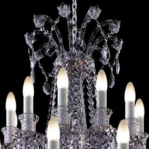 Totally crystal exclusive chandelier, great classic style, detail of crystal