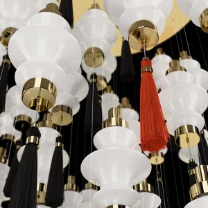 Murano glass lighting cascade chandelier, contemporary style