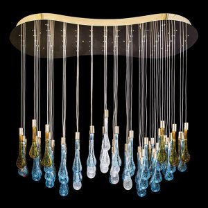 Murano glass lighting cascade chandelier, contemporary style, artwork