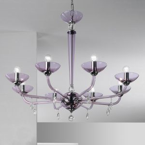 Murano and chrome chandelier, contemporary style