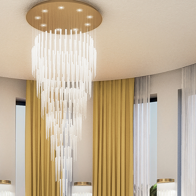 Murano glass luxury light cascade chandelier, modern exclusive style