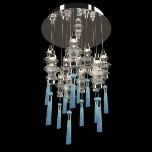 Murano glass lighting cascade chandelier, contemporary style